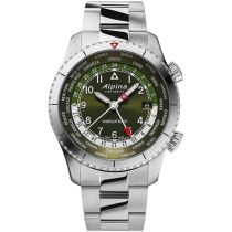 Alpina AL-255GR4S26B Startimer Pilot Worldtimer Herrenuhr 41mm 10ATM