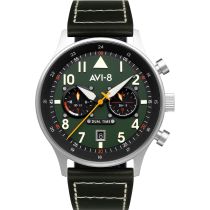 AVI-8 AV-4088-02 Carey Dual Time Herrenuhr 44mm 5ATM