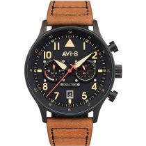 AVI-8 AV-4088-03 Carey Dual Time Herrenuhr 44mm 5ATM