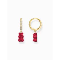 Thomas Sabo CR726-414-10 Goldene Einzel-Creole mit rotem Goldbären Damen