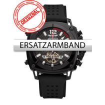 Perigaum Ersatzband Silikon P-1001 schwarz ohne Schliesse 24 mm