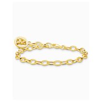 Thomas Sabo X0291-413-39-L19 Silbernes Charm-Armband m. Goldbären Logo-Ring